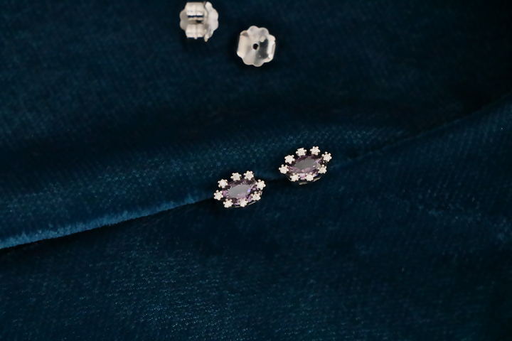 Purple Crown Studs