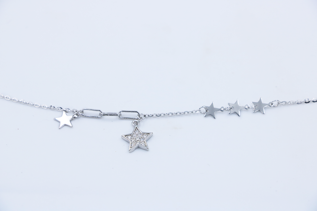 Stellar Drift Silver Bracelet (Thin wrist)