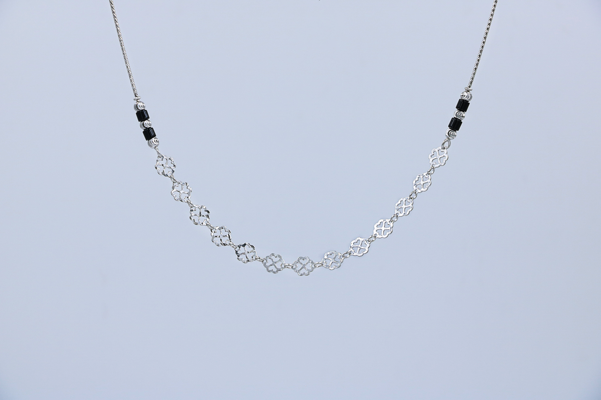 Ebony Veil Silver Chain