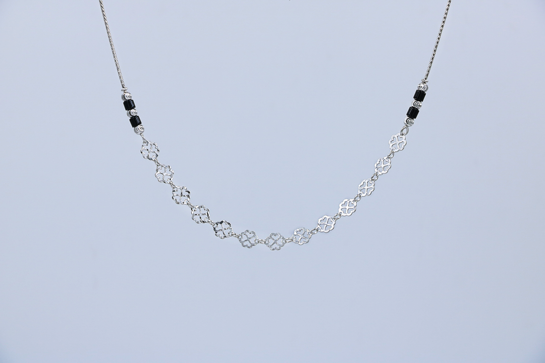 Ebony Veil Silver Chain