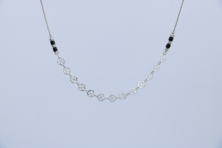 Ebony Veil Silver Chain