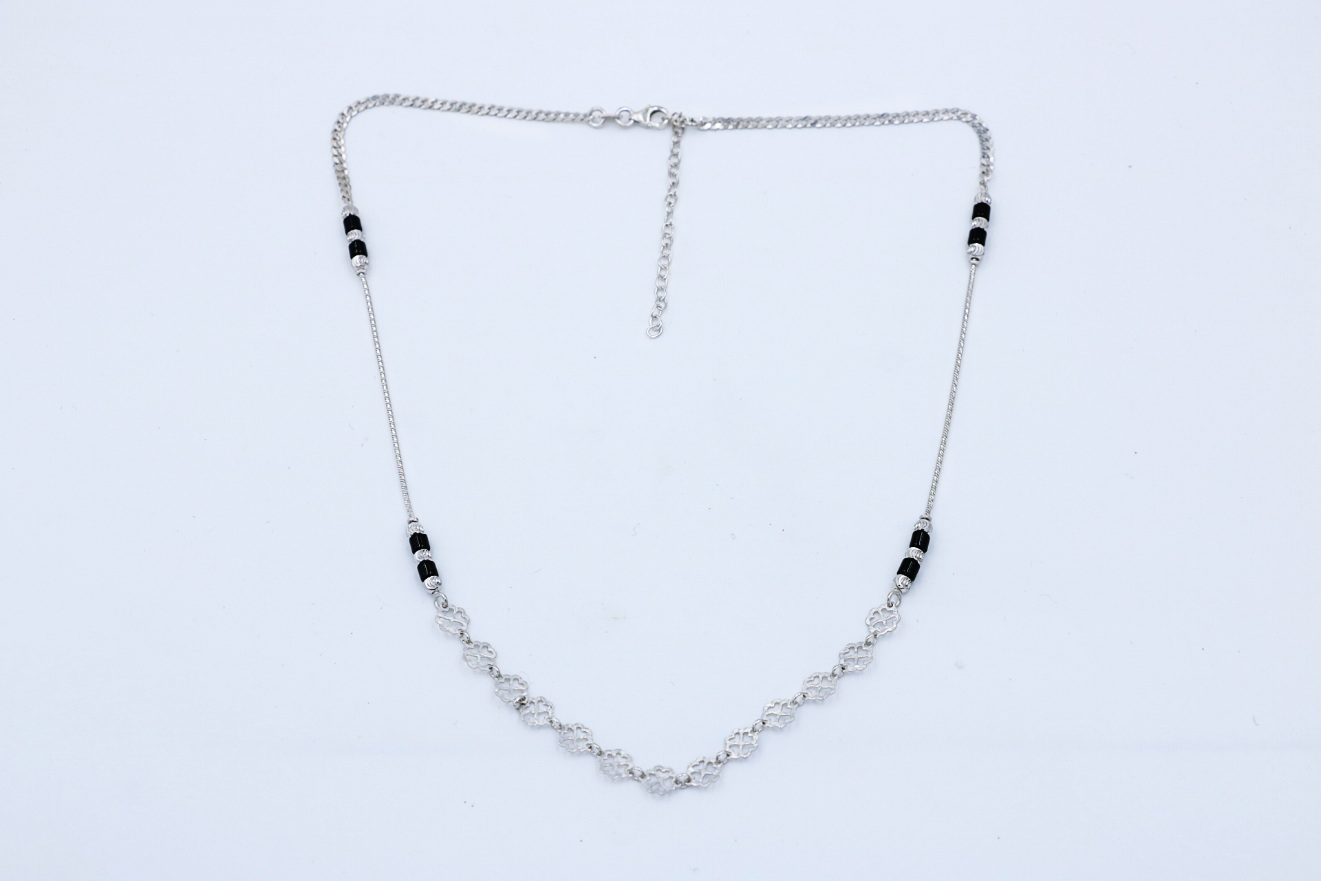 Ebony Veil Silver Chain