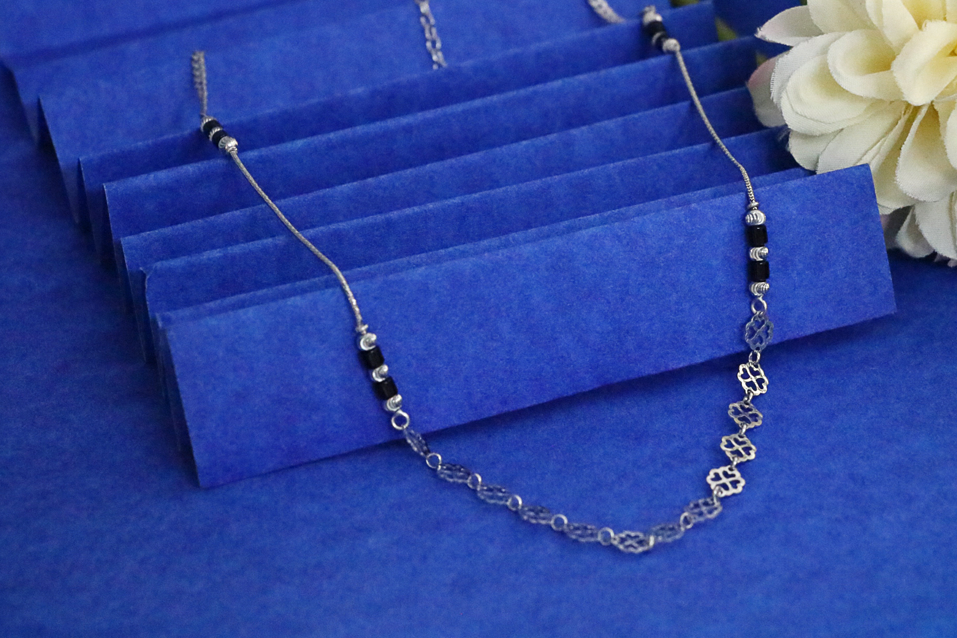 Ebony Veil Silver Chain