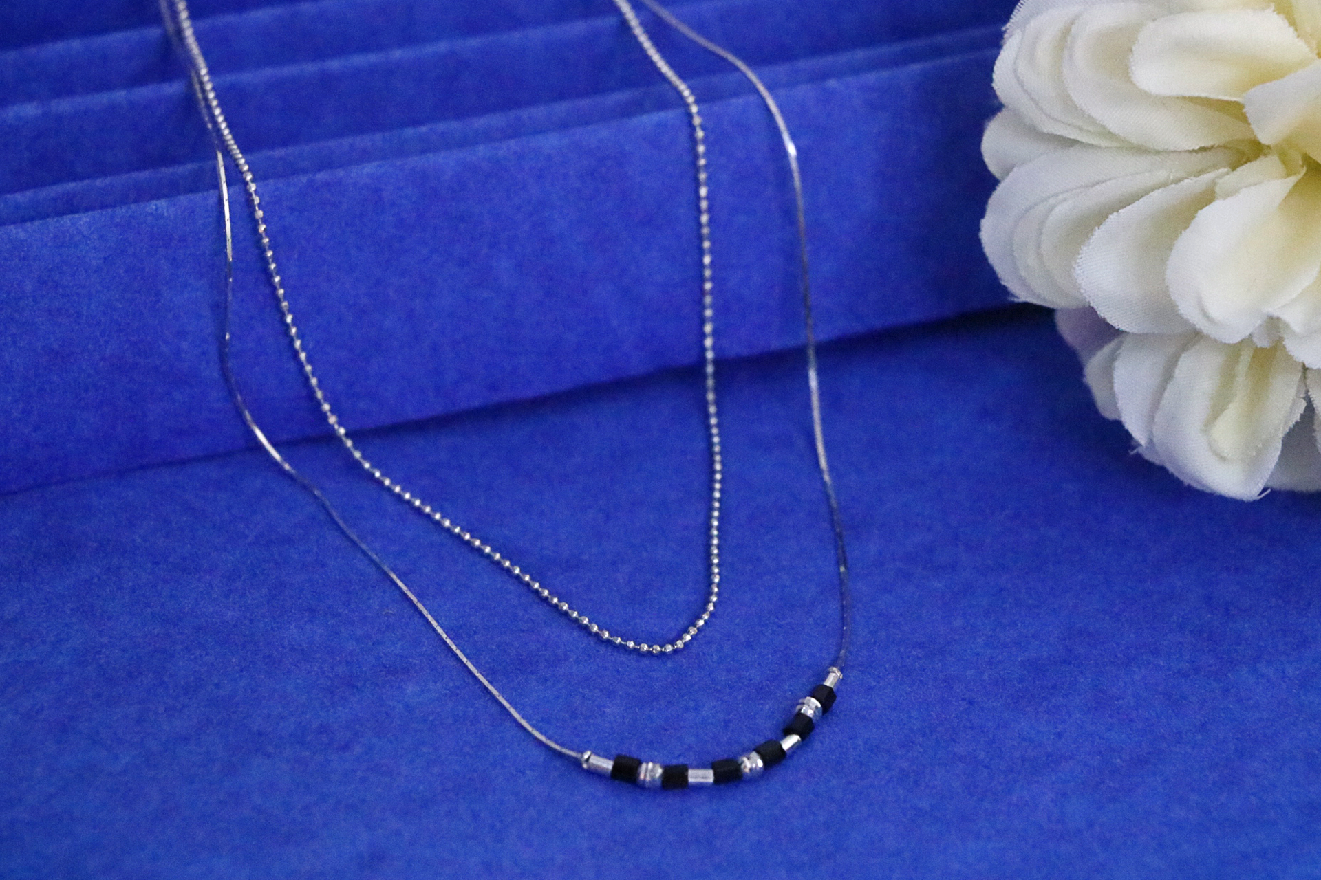 Onyx Duo Silver Chain