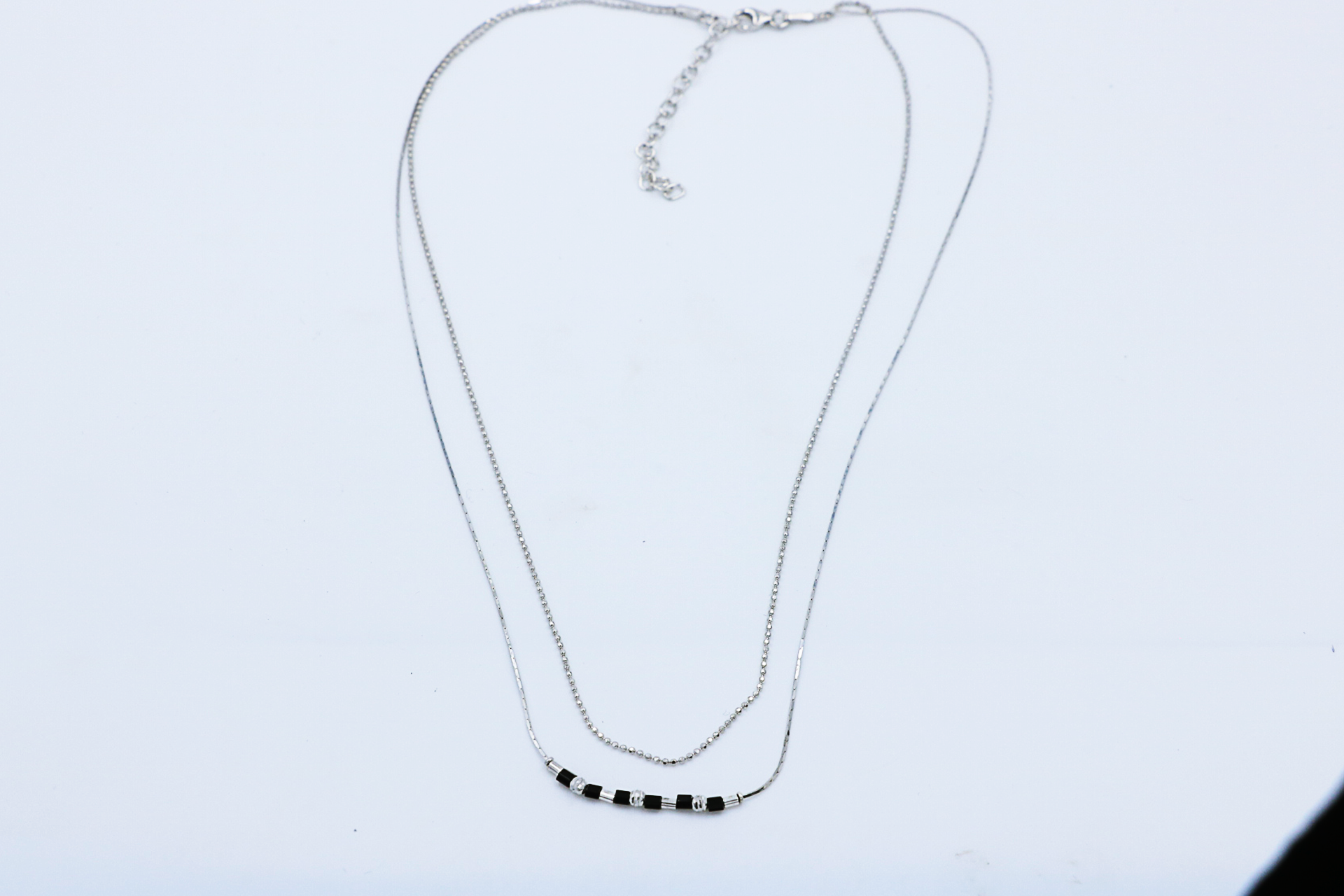 Onyx Duo Silver Chain
