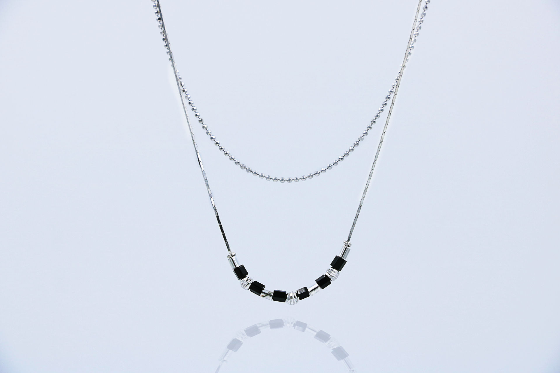 Onyx Duo Silver Chain