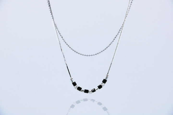 Onyx Duo Silver Chain