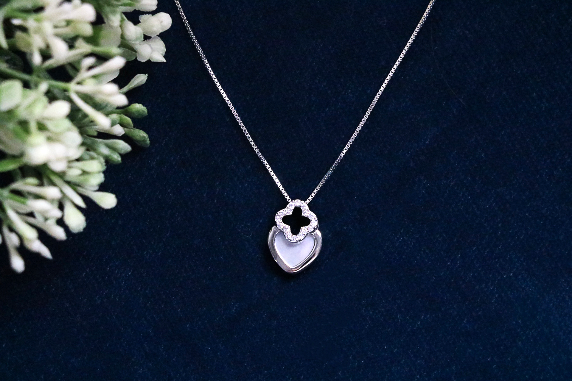 Clover Heart Pendant Chain