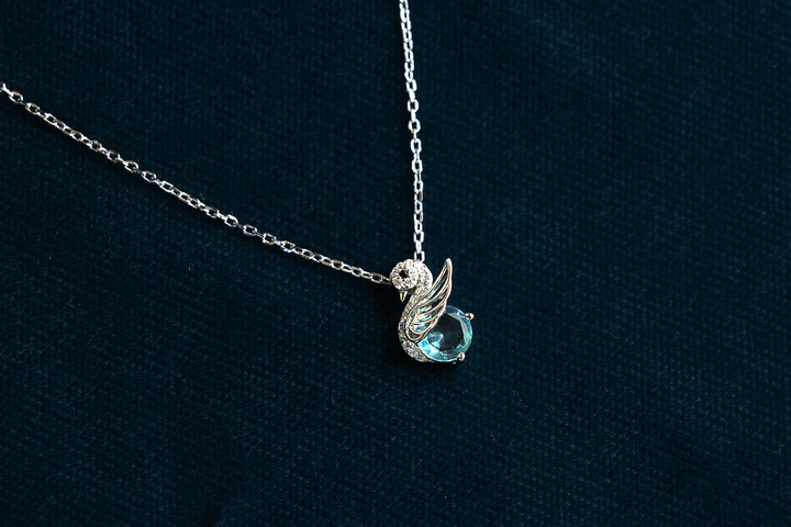 Sky blue Swan Pendant Chain