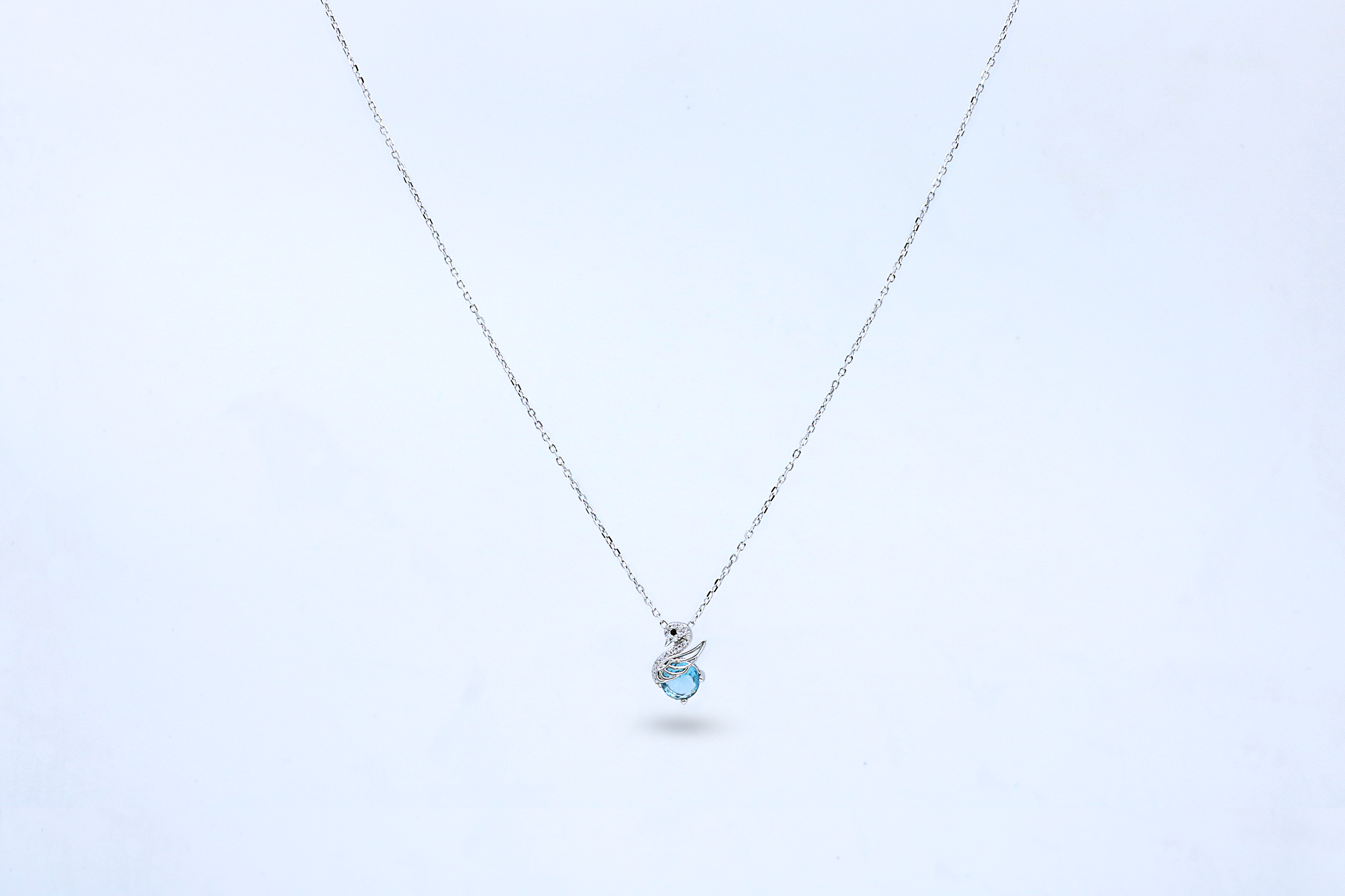 Sky blue Swan Pendant Chain