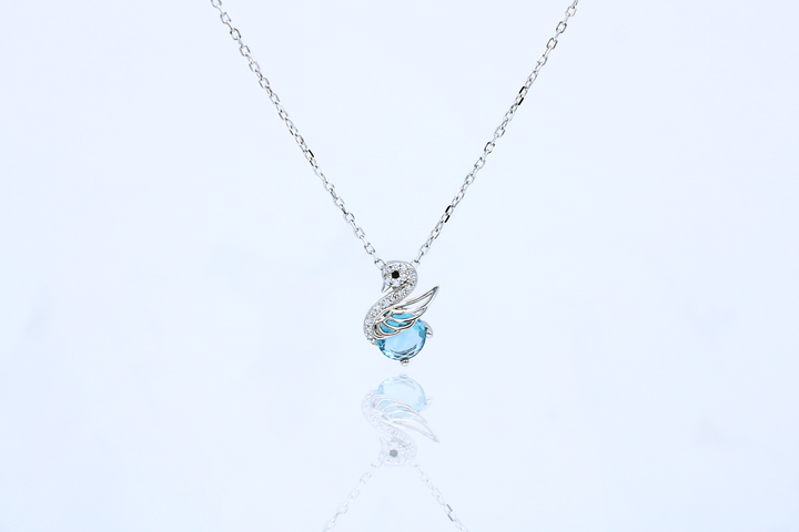 Sky blue Swan Pendant Chain