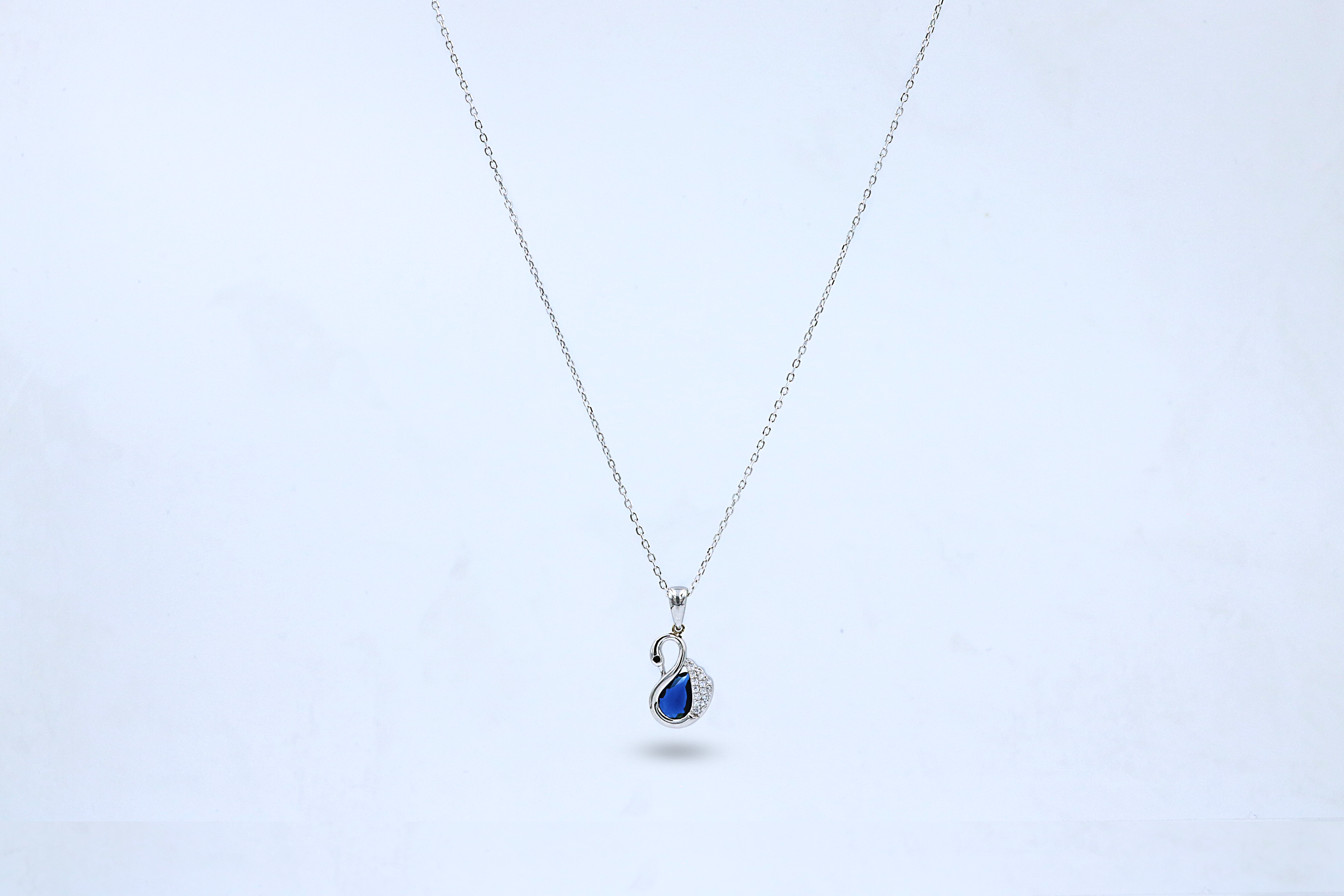 Navy blue Swan Pendant Chain