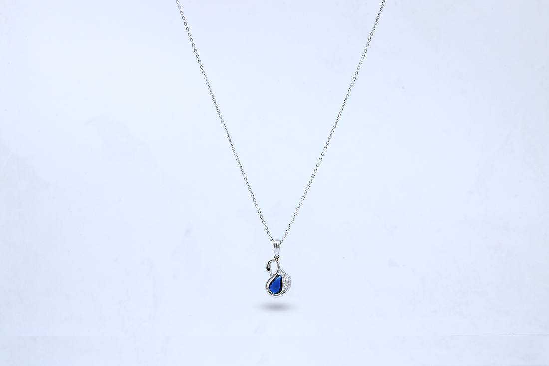 Navy blue Swan Pendant Chain