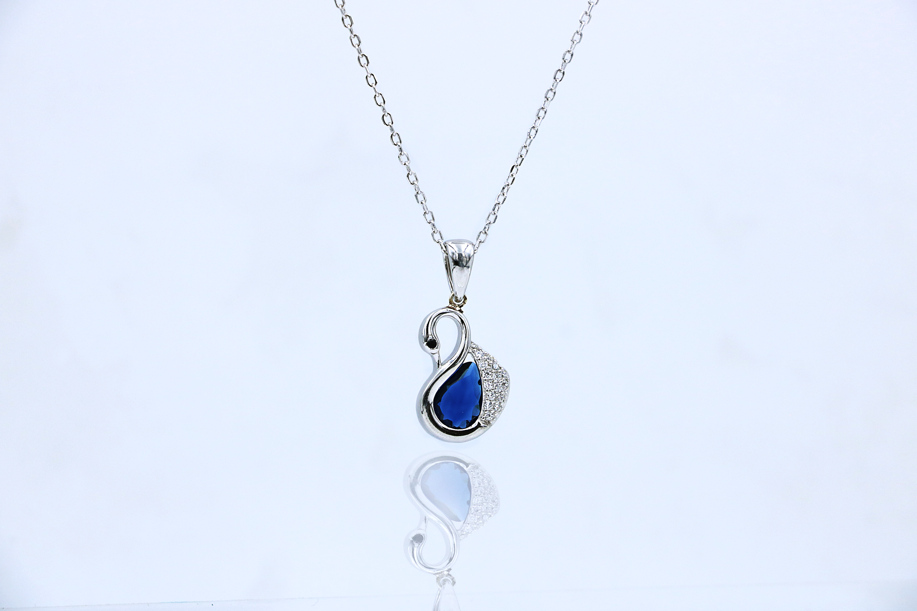 Navy blue Swan Pendant Chain