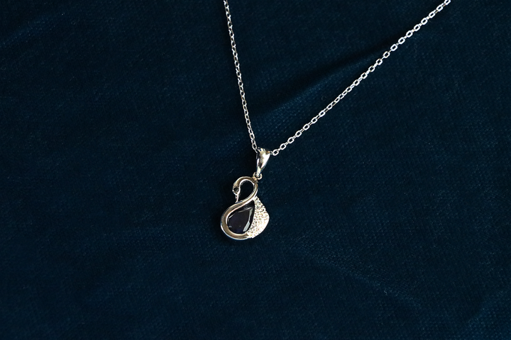 Navy blue Swan Pendant Chain