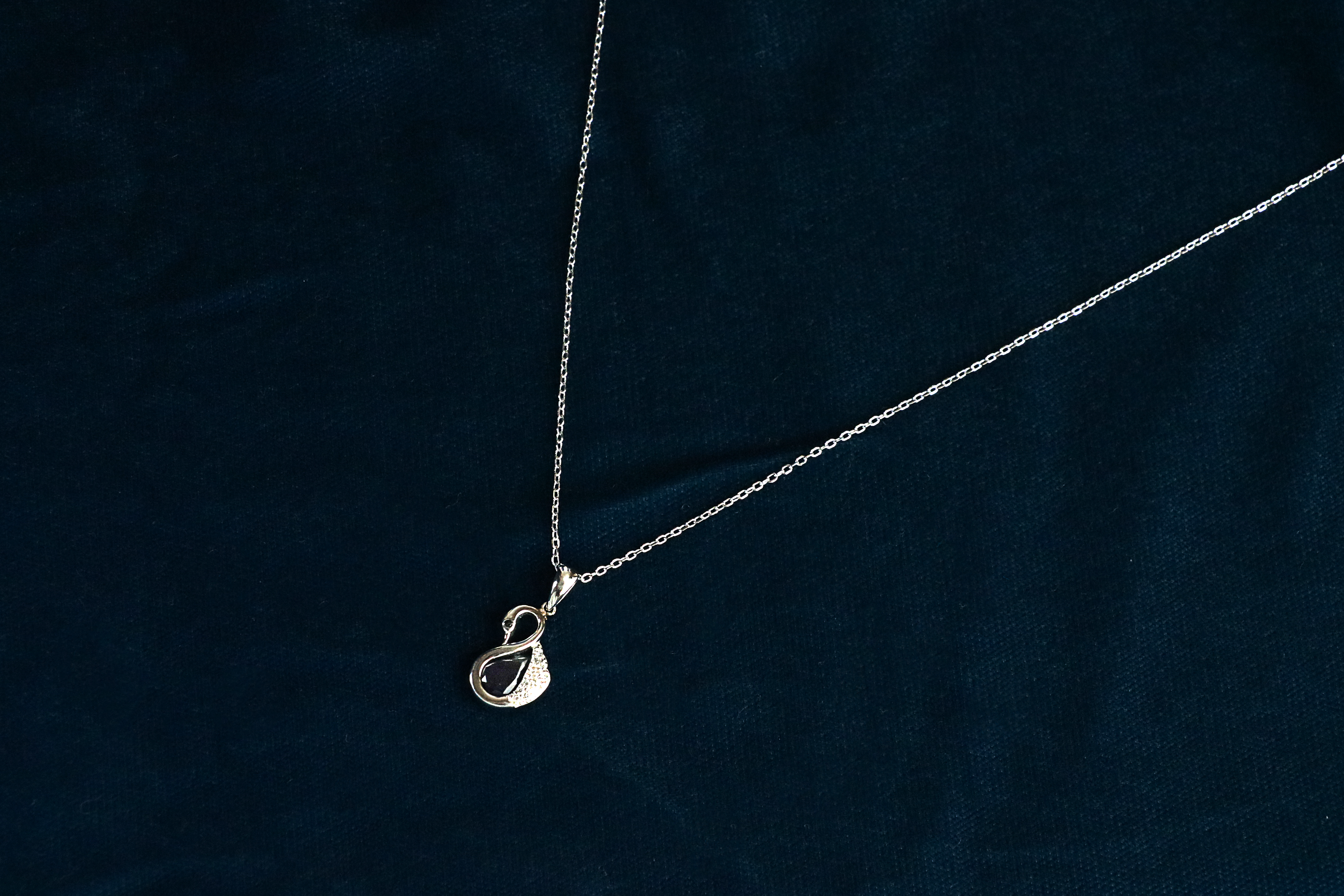 Navy blue Swan Pendant Chain