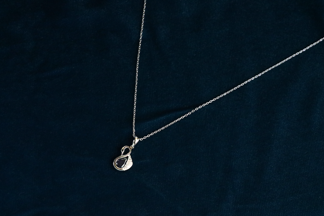 Navy blue Swan Pendant Chain
