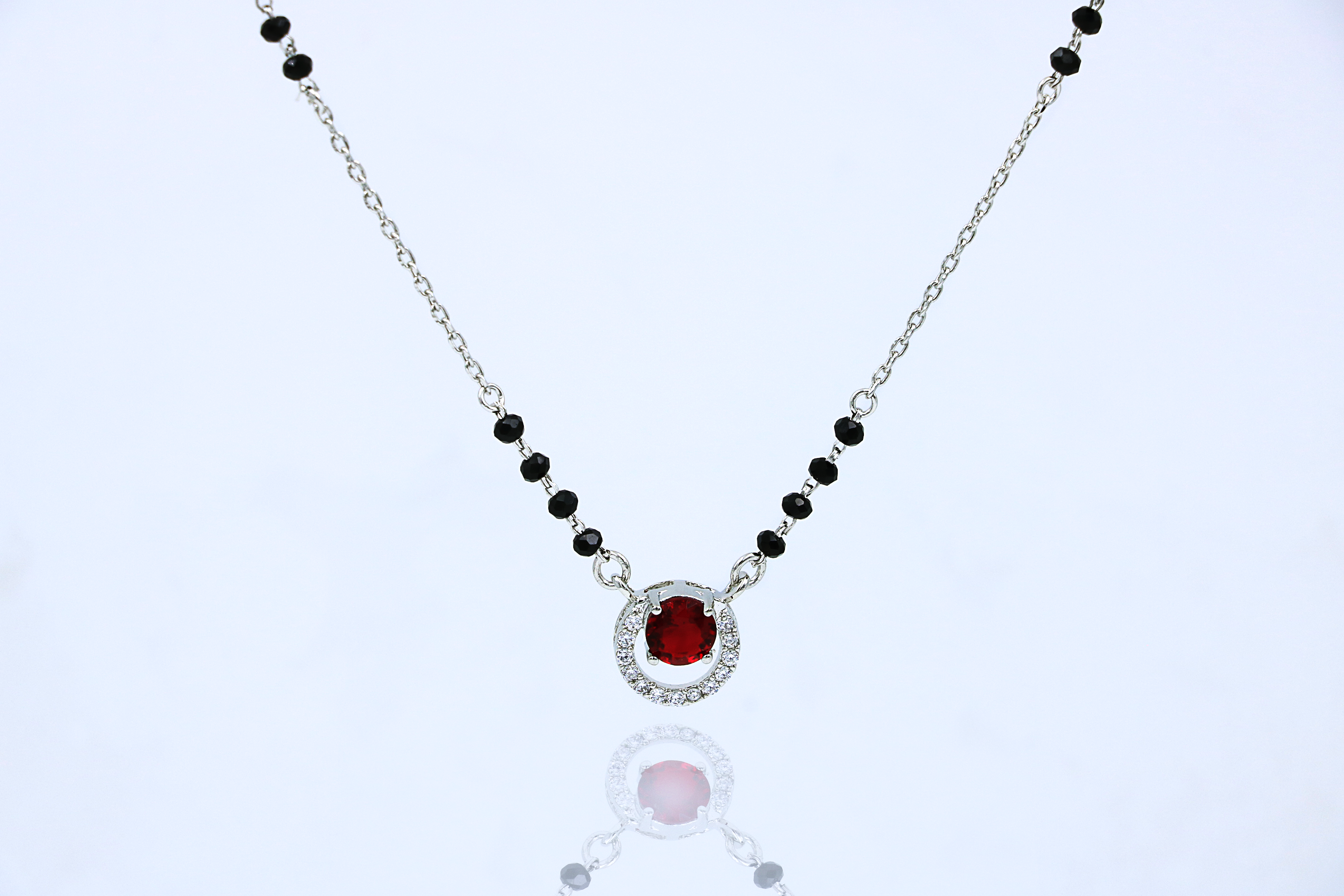 Crimson Halo Pendant Chain