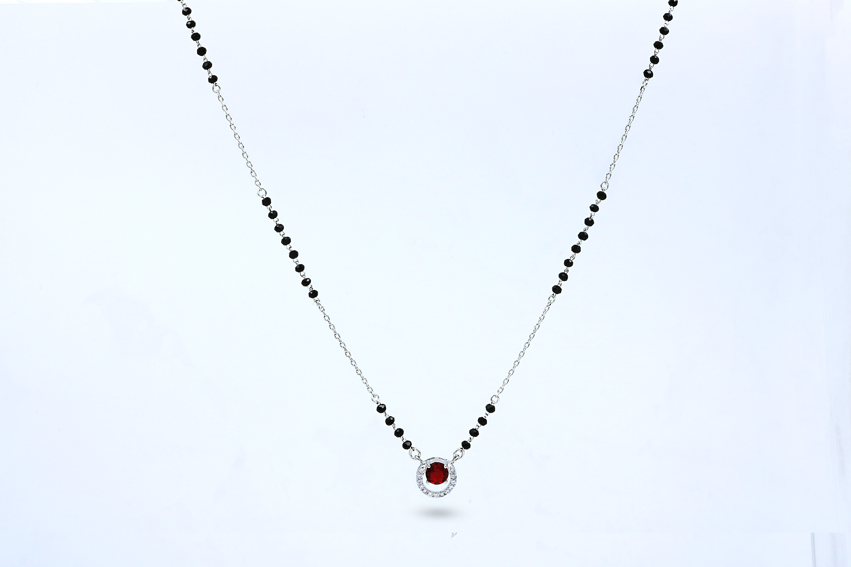 Crimson Halo Pendant Chain