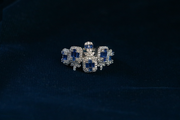 AzureBloom Adjustable Ring
