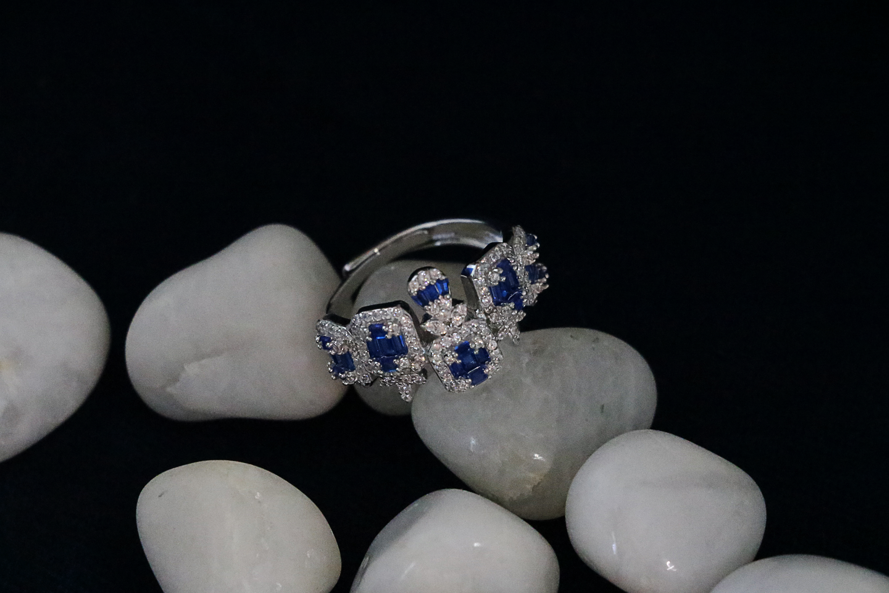 AzureBloom Adjustable Ring