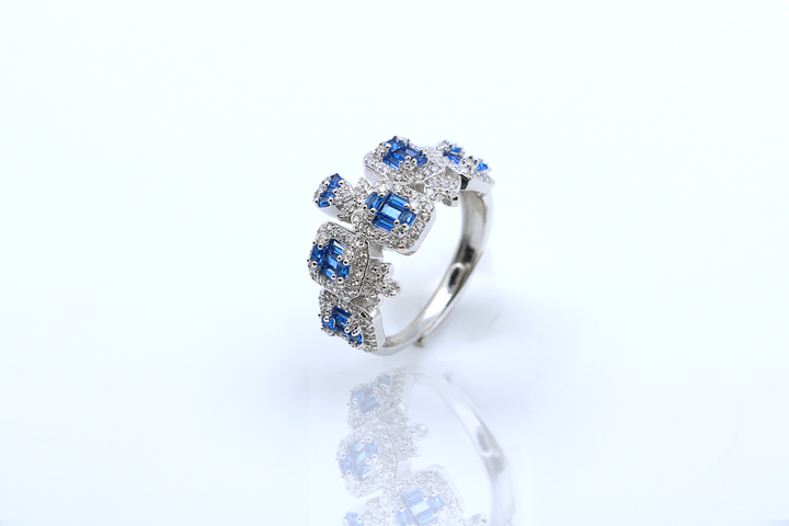 AzureBloom Adjustable Ring