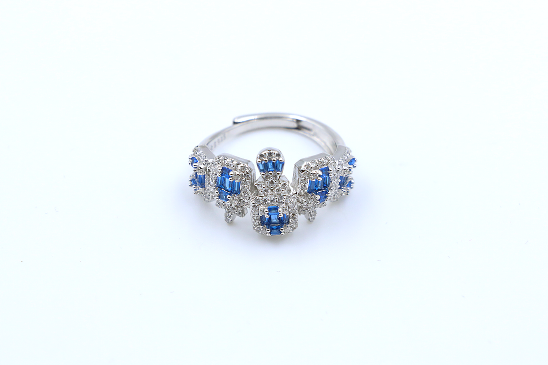 AzureBloom Adjustable Ring