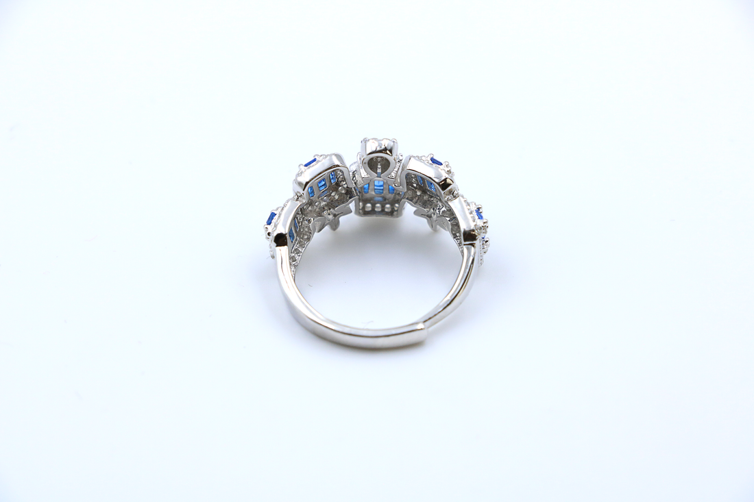 AzureBloom Adjustable Ring