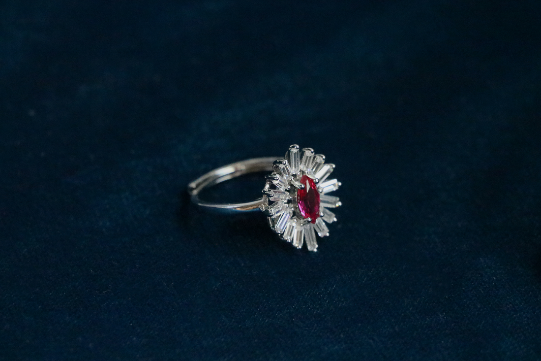 Crimson Adjustable Ring