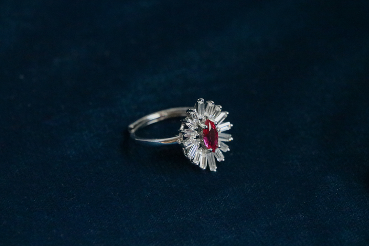 Crimson Adjustable Ring
