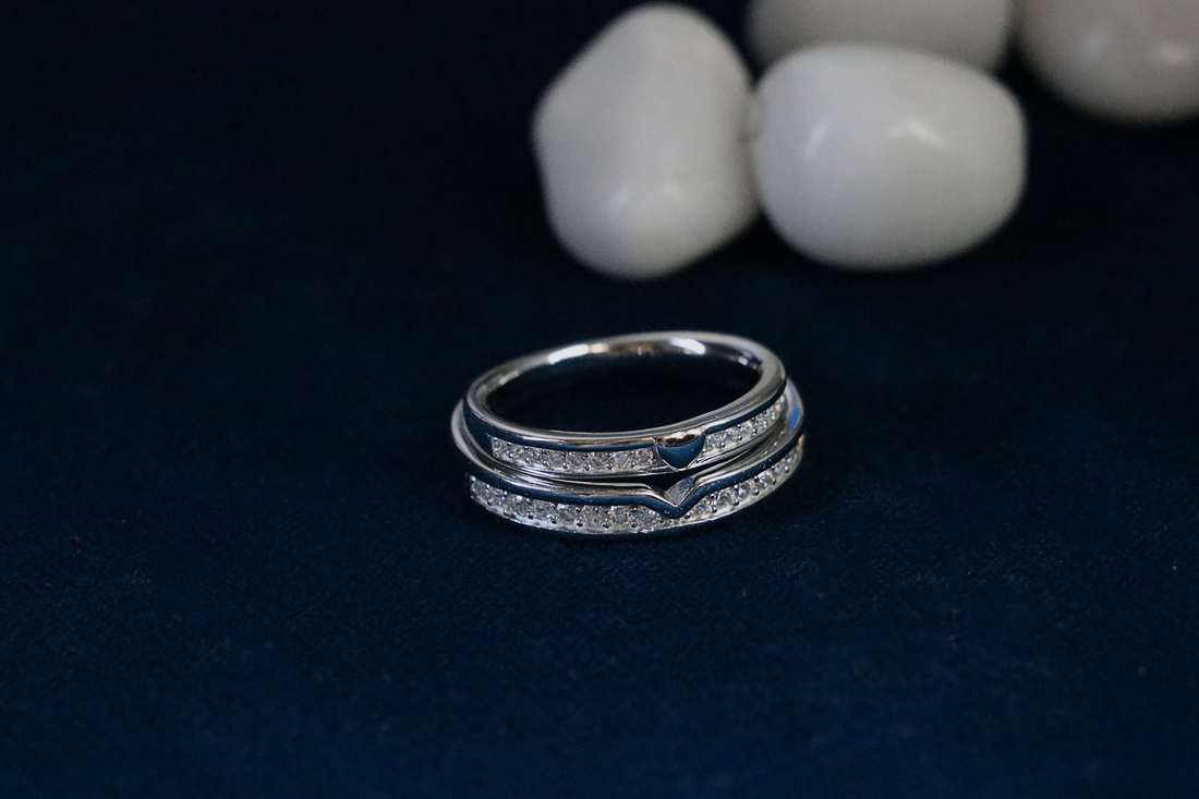 Vow Line Couple Rings