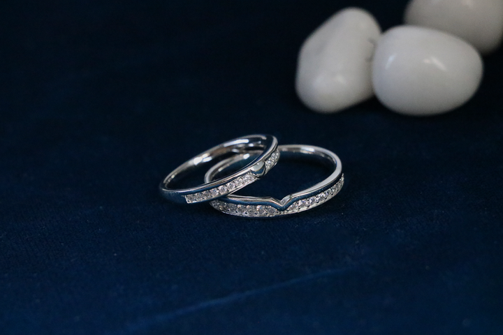 Vow Line Couple Rings
