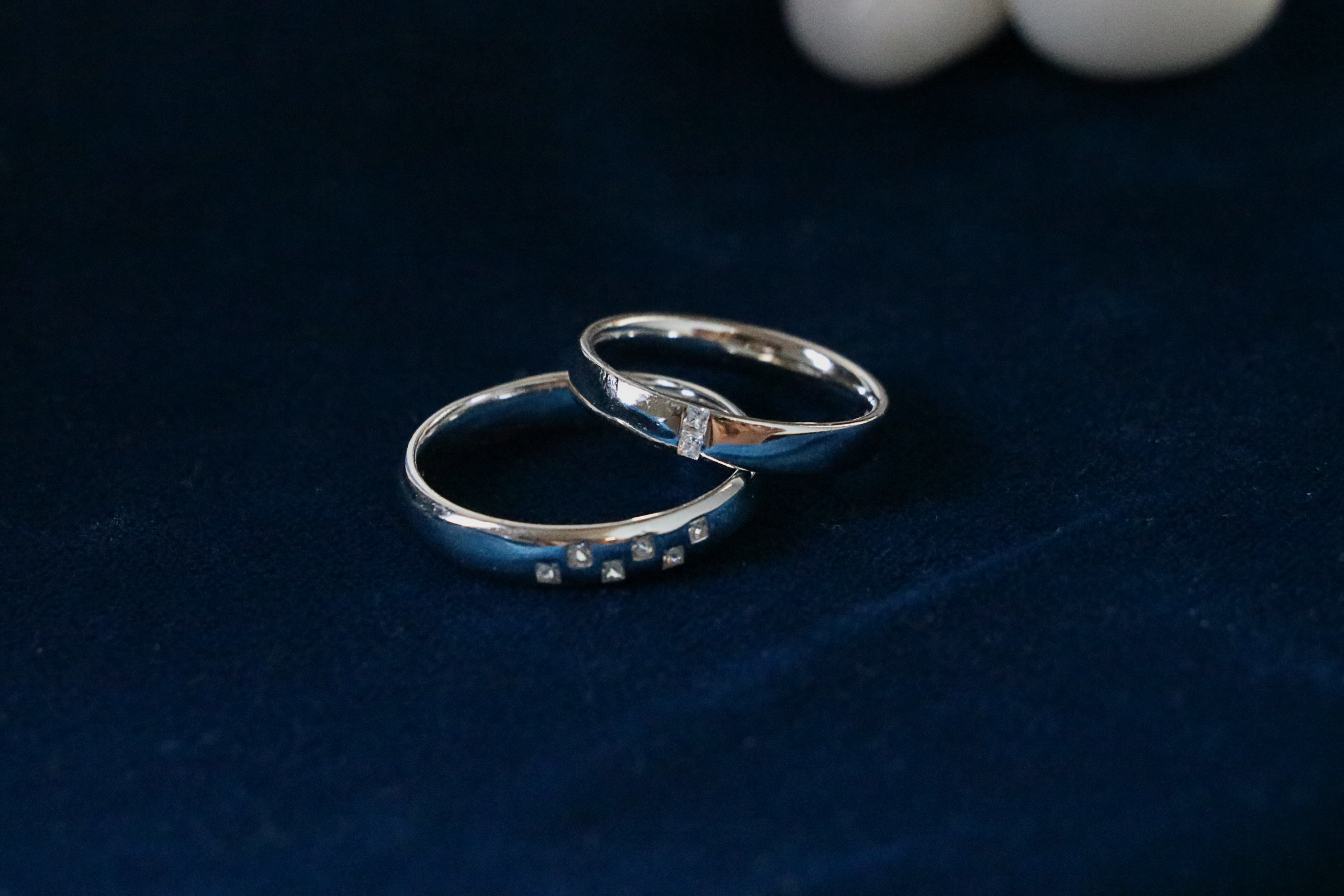 Square Spark Couple Rings