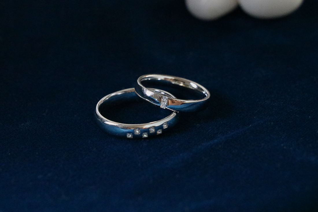 Square Spark Couple Rings